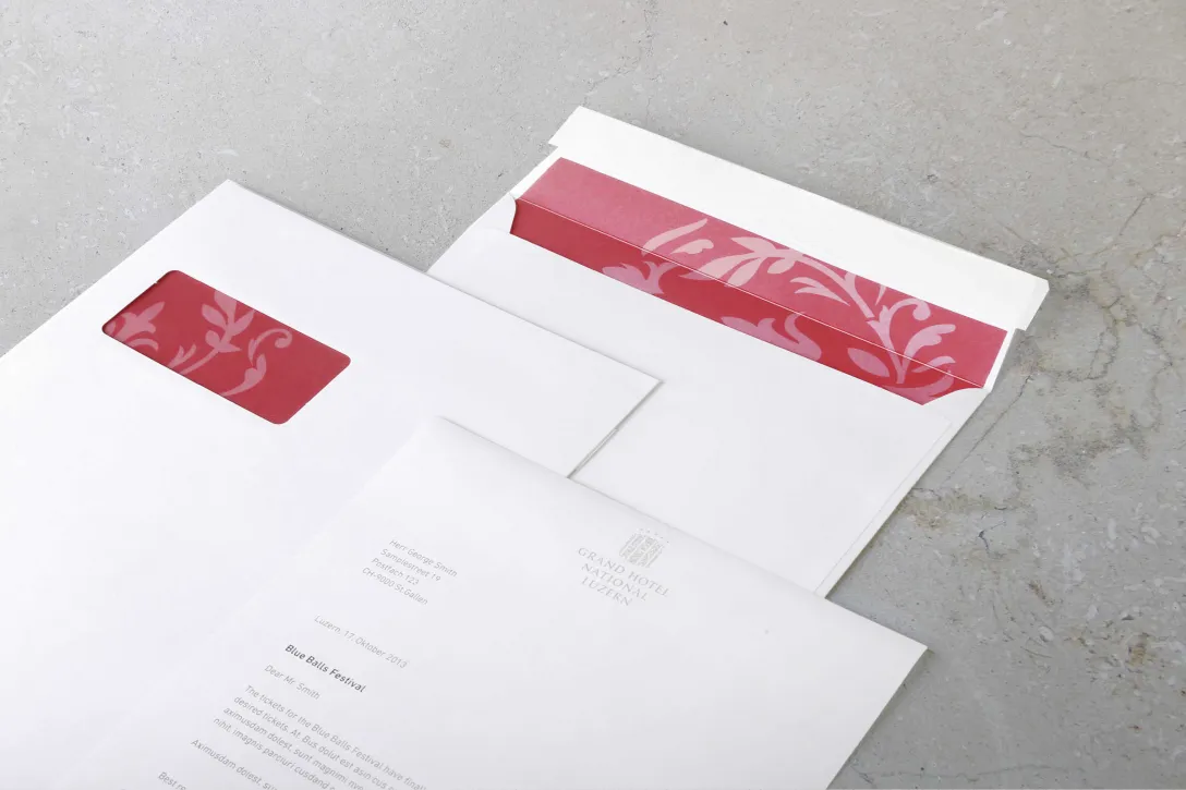 Couvert, Innen bedruckt, Briefumschlag-Design, Original, Weisse Kuverts, Briefpapier, Geschäftsdrucksachen