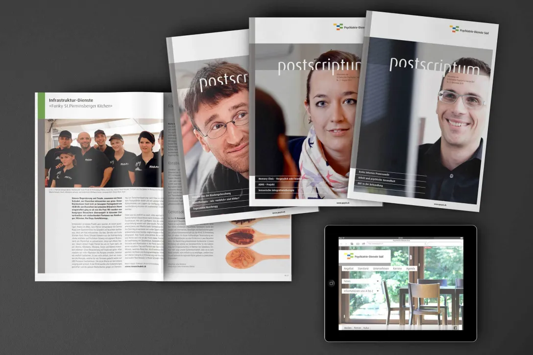 Postscriptum, Firmenmagazin, Editorial Design, redaktionelle Arbeit, Fotografie, Illustration, Magazin, Website