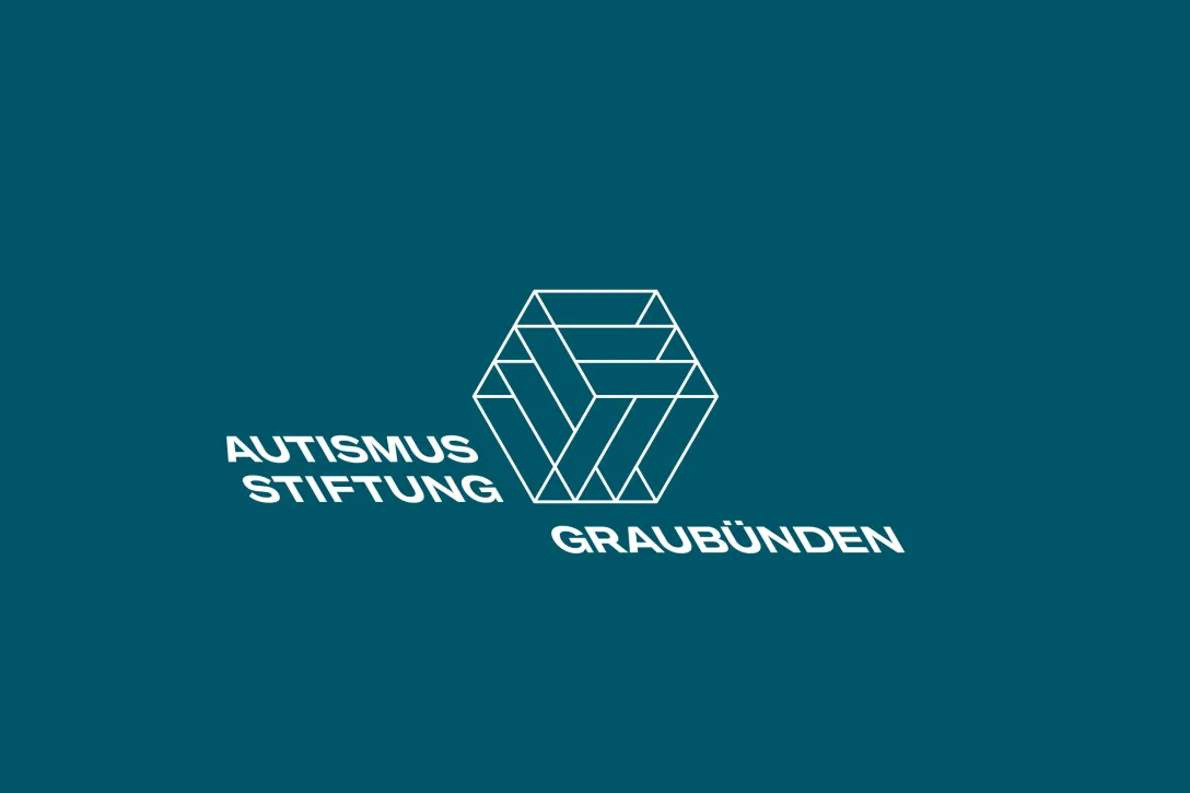 Autismus-Stiftung Graubünden, Hexagon, Blauton, Markengestaltung, dynamisches Element