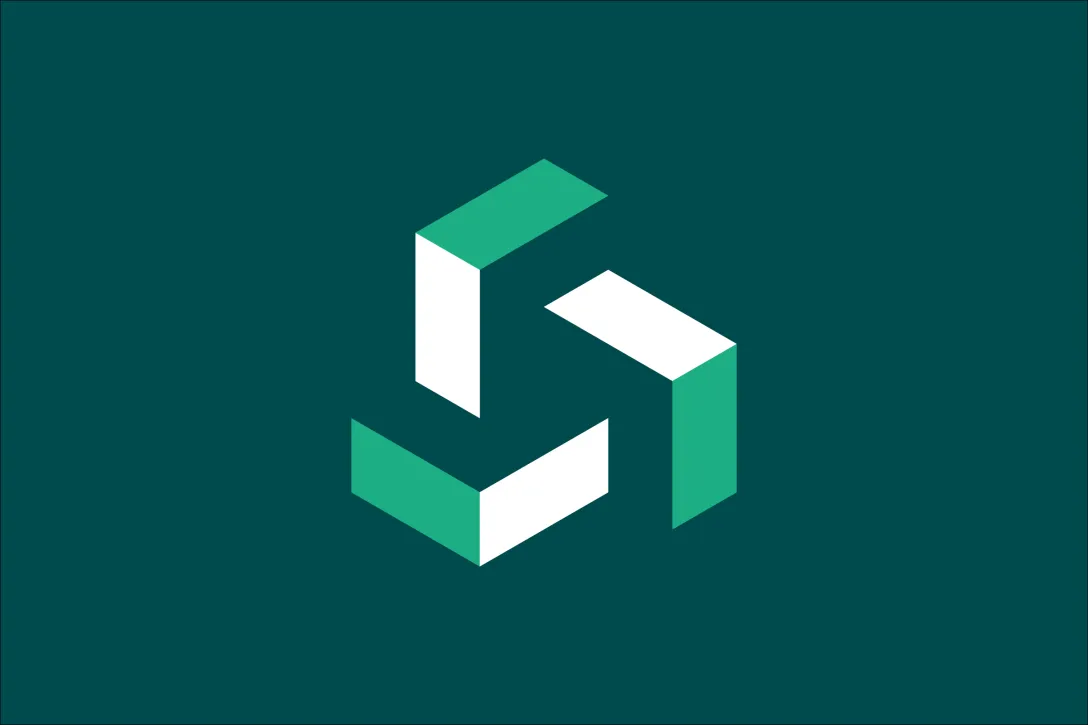 Isometrisches Hexagon-Symbol in Jungle Green und Weiss – geometrisches Markenzeichen für NxBee mit Wabenstruktur als CI-Kern