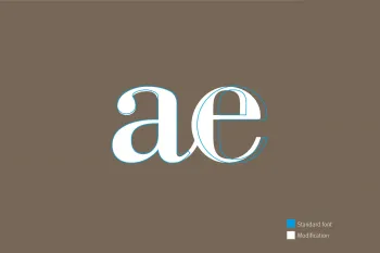 Detailarbeit ae, Typografie, Standard Font, Änderung, Modification