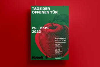 Poster, Tag der offenen Tür, Print Design, Apfel, Rot, Grün, Design, Cover
